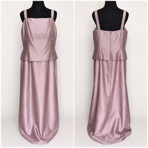 Alex Evenings Vintage Sleeveless Dress Beads Sequins Sz 18 Maeve 90s Formal